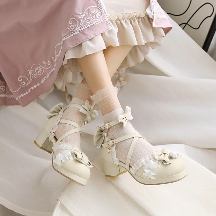 女夏2021甜美凉鞋大学生仙女洛丽塔鞋子lo高跟鞋凉鞋