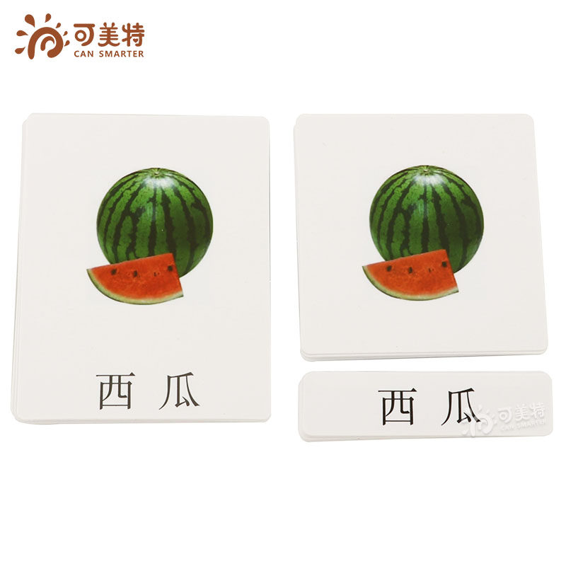 蒙氏语言教具幼儿早教认识文字三段蔬菜水果地质其它早教玩具类