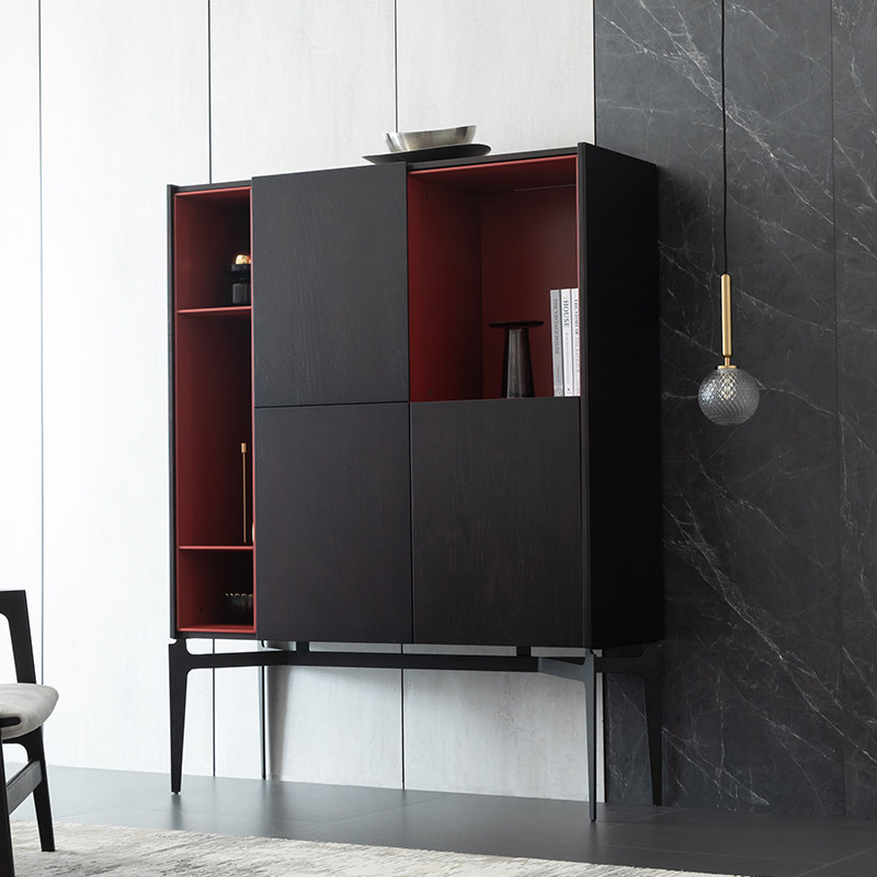 意式极简高款酒柜12米北欧设计师餐边柜靠墙立柜展示柜现代简约