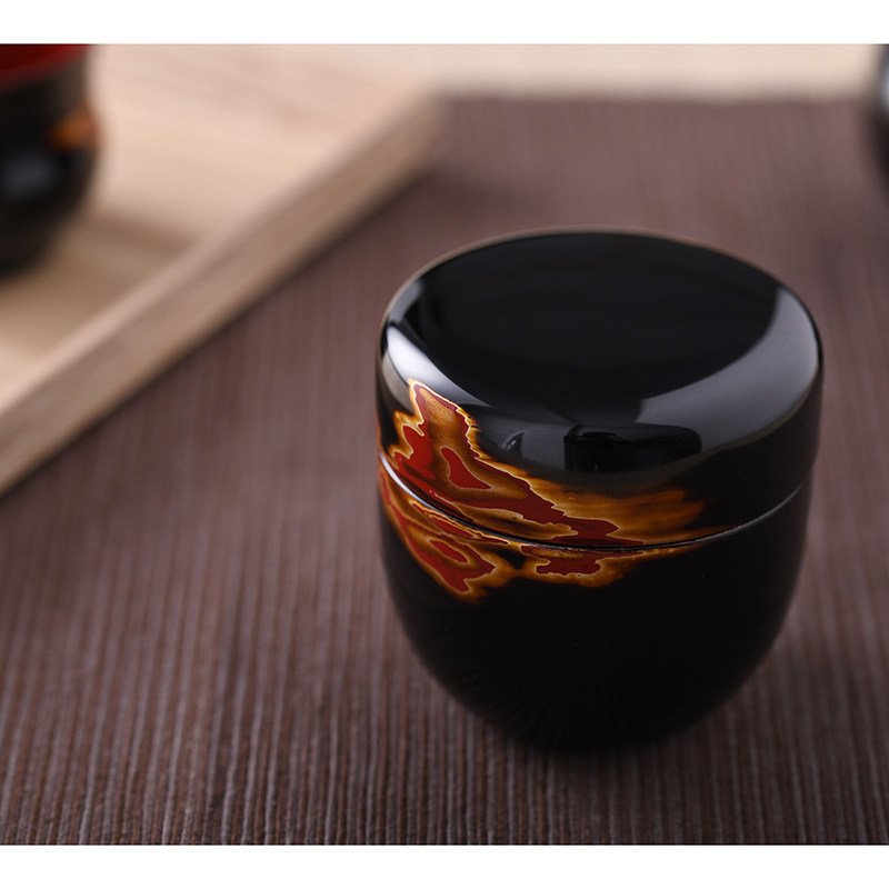 平安传统手工漆器金火纹礼品茶具茶杯茶罐茶海漆器