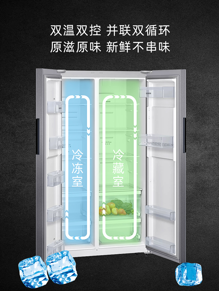 siemens/西门子ka92nv95ti智能wifi互联变频双循环对开双开门冰箱