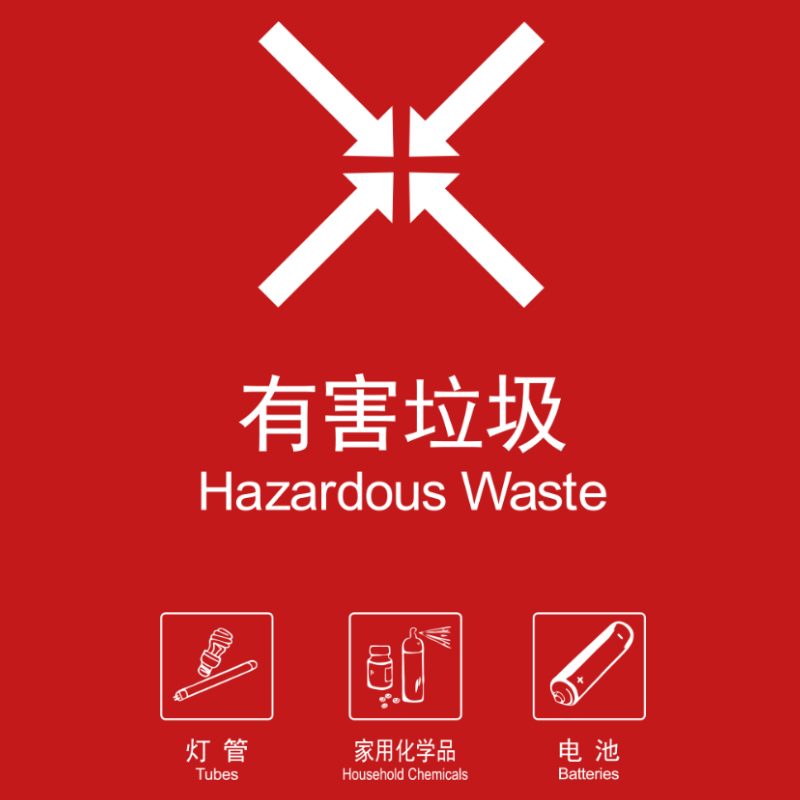 新国标不干胶其他厨余有害贴标签标志北京防水防雨垃圾桶