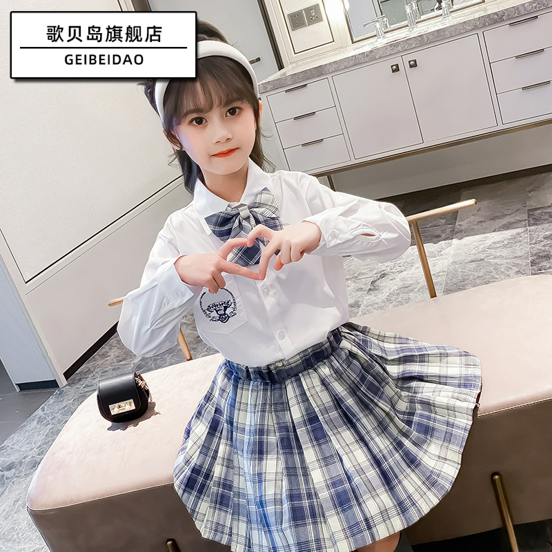 制服jk儿童童女小学生长袖格子裙春秋装日系学生校服