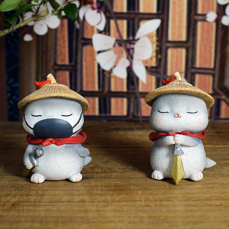 创意可爱侠客摆件猫控个性装饰喵星人猫咪男生摆件