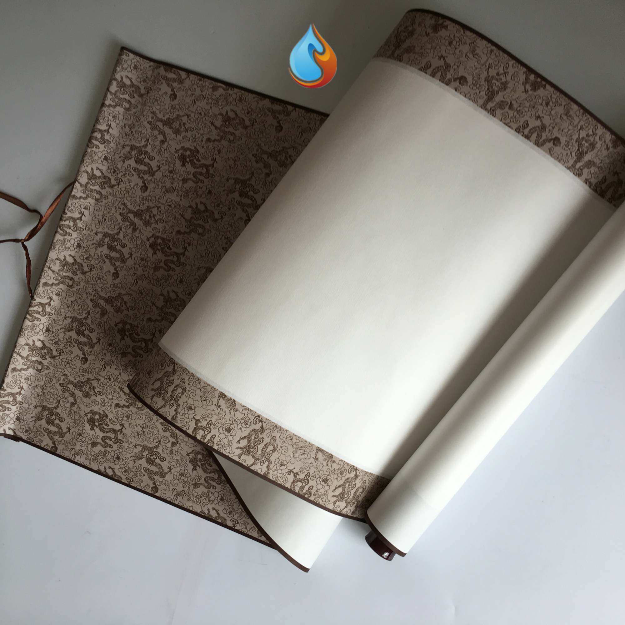 画轴空白卷轴竖挂卷挂画古风宣纸装裱国画创作宣纸