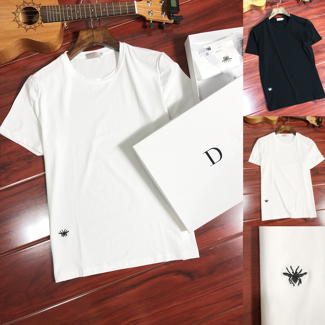 官网邦夫迪奥正品夏季小蜜蜂刺绣 高端纯棉T恤 男士打底衫短袖ins