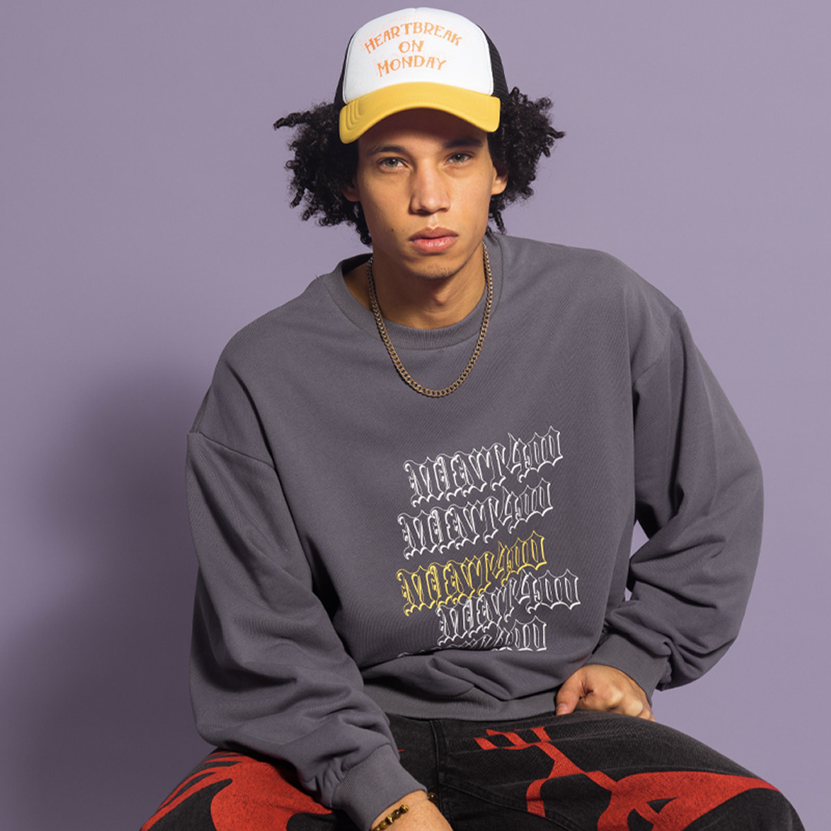 mint40020ss原创国潮标语logo宽松版型圆领套头卫衣