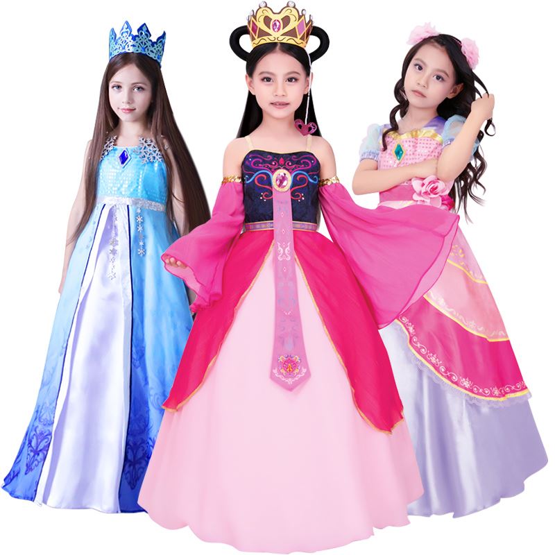 公主叶罗丽儿童真人服装演出服仙子裙子精灵梦冰娃娃