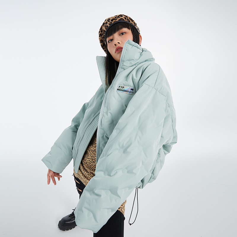 FYP陈卓璇国潮潮流冬装外套情侣短款羽绒服男士冬季新款潮牌90绒