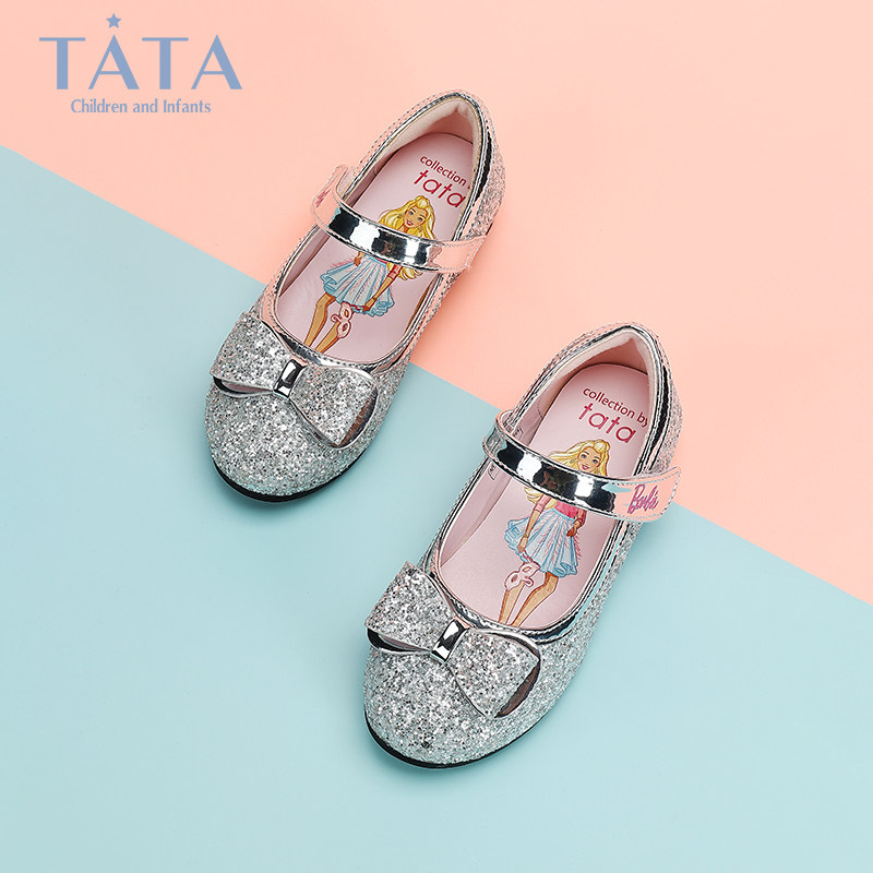 tata他她儿童水晶鞋女童镶钻公主皮鞋小女女神皮鞋