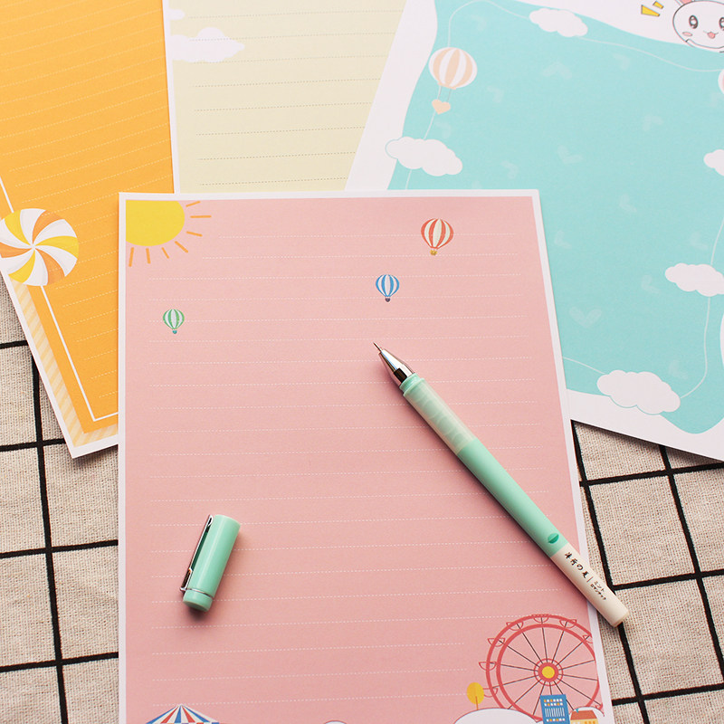 创意手绘可爱卡通信纸唯美小清新校庆学生活动信笺信纸