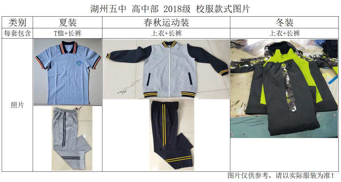 湖州州市第五中学高中部中部夏装校服夏季上衣校服