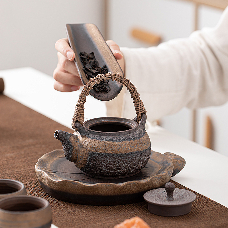 遇素手工水壶茶水茶具功夫茶功夫泡茶鎏金复古茶壶