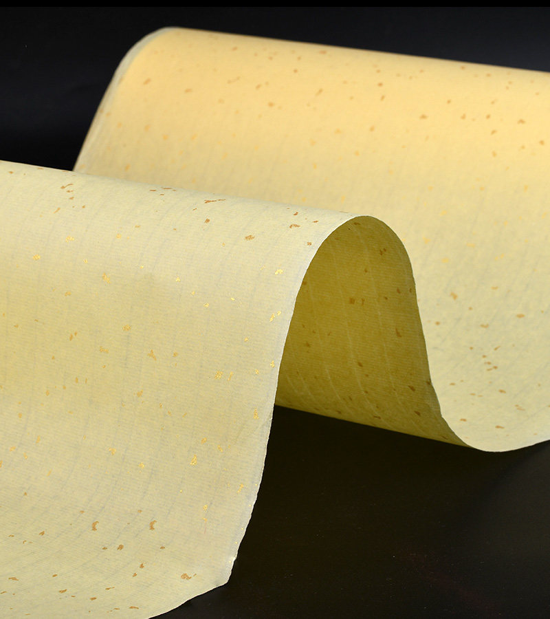 宣纸仿古仙景黄白彩色行书宣宣纸生书法作品空白宣纸