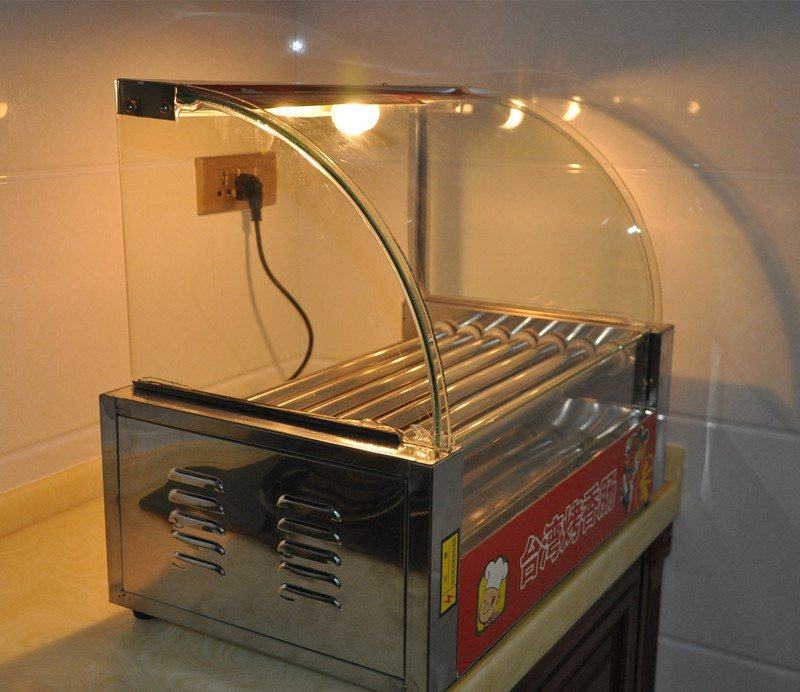 新款热狗机烤肠机控温不锈钢七管香肠机带灯火腿香肠