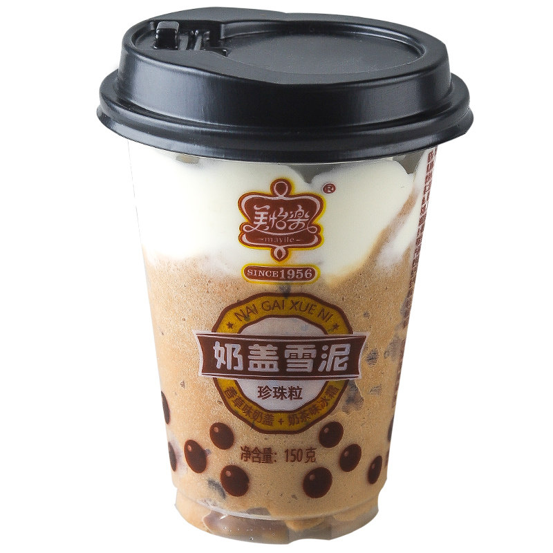 美怡乐奶盖雪泥香草奶盖珍珠奶茶雪糕冰淇淋冰激凌150克杯