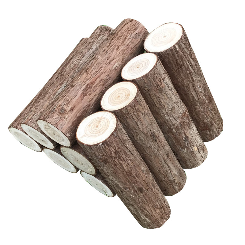饰木头木柴原木头摆件树桩小木桩子木材杉木围栏栅栏圆木桩 壁炉装