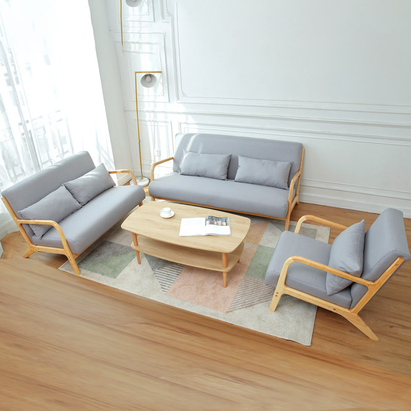 沙发北欧实木小户户型组合客厅木质实木家具现代实木沙发