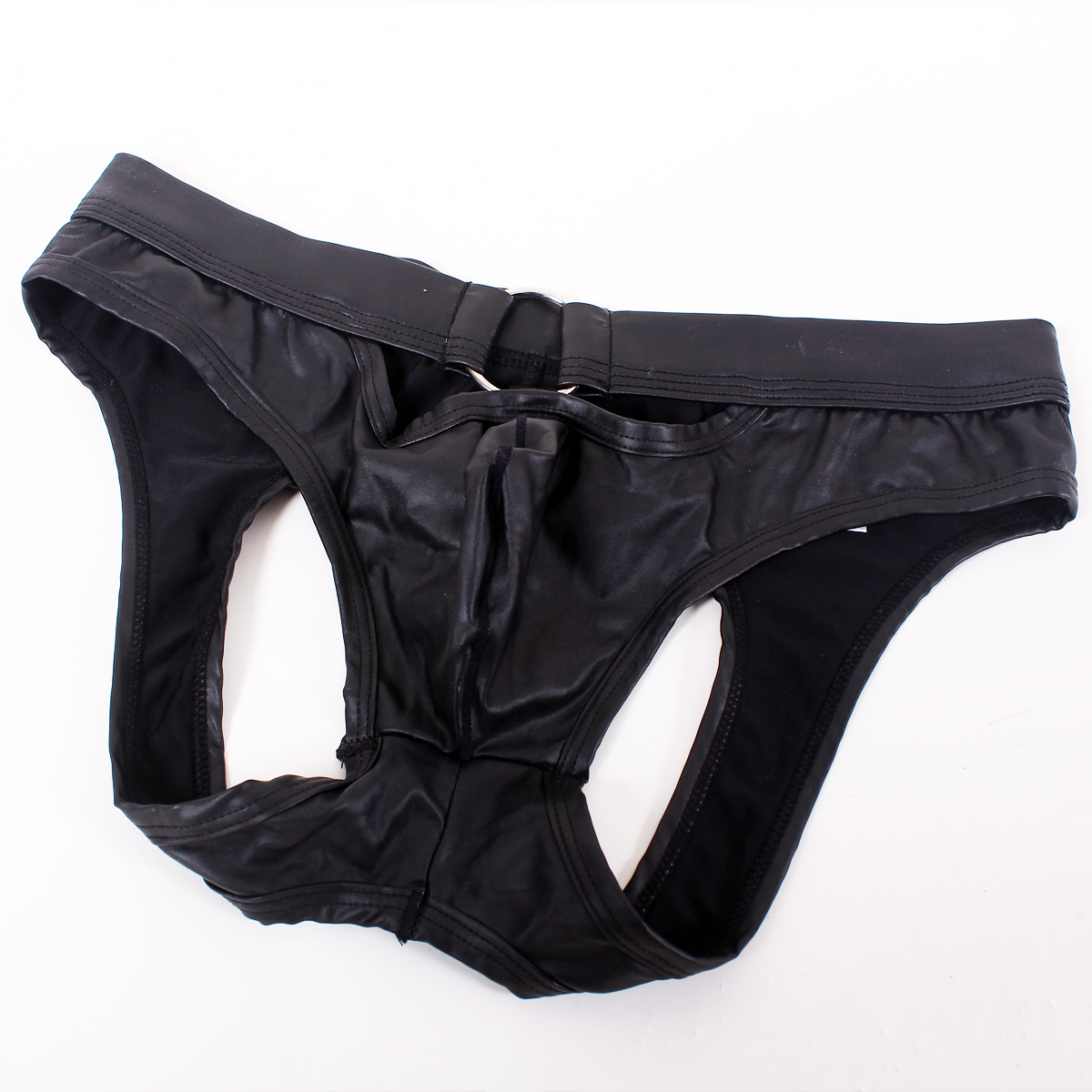 情趣男士内裤仿皮性感漆皮双丁男款诱惑内衣男丁字裤