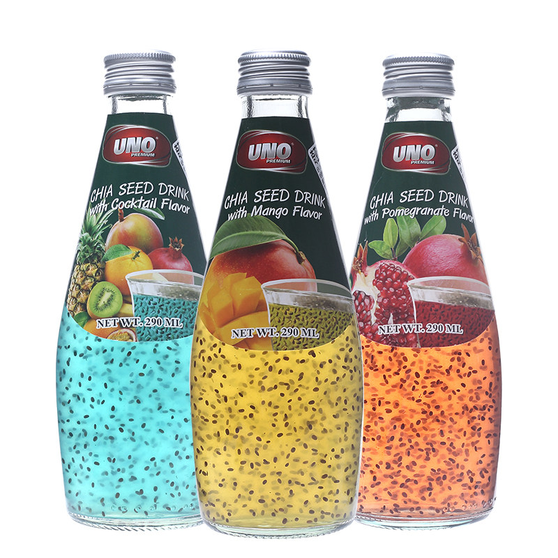 果味泰国进口奇亚籽水饮料290ml芒果石榴鸡尾果味