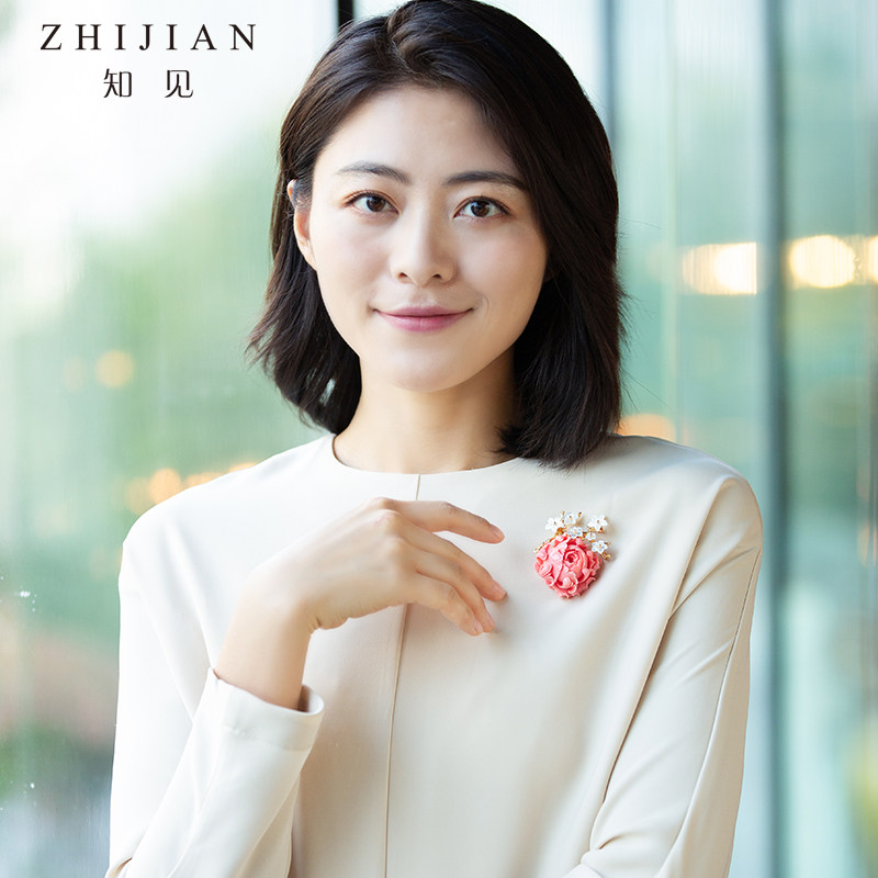 知见原创设计牡丹花胸针女高档复古气质大衣西装胸花开衫宫廷别针