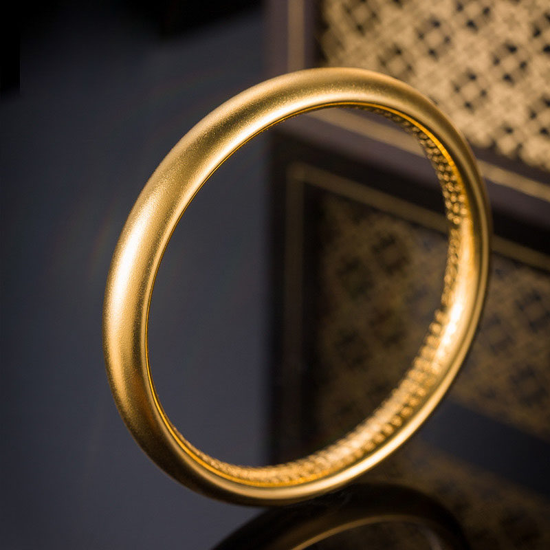 金包银手镯莲花心经黄金999足金妈妈款镯子老人金镯子传承手镯