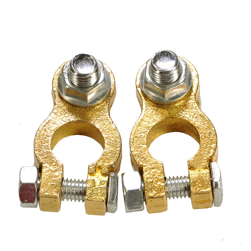 电瓶汽车桩头卡子纯铜加厚蓄电池接线端子夹头接头电瓶搭火线