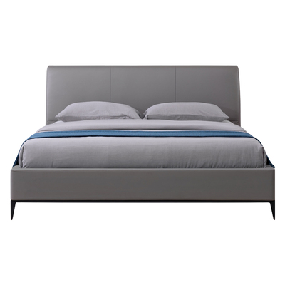 蒙哥意式极简1.8米m真皮床北欧现代实木软床简约ins网红皮艺床