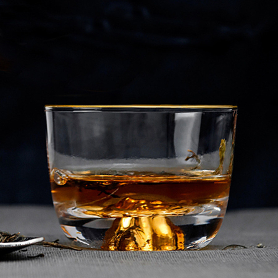 大西手工金杯金山小茶杯日式富士山功夫杯单杯酒杯茶杯