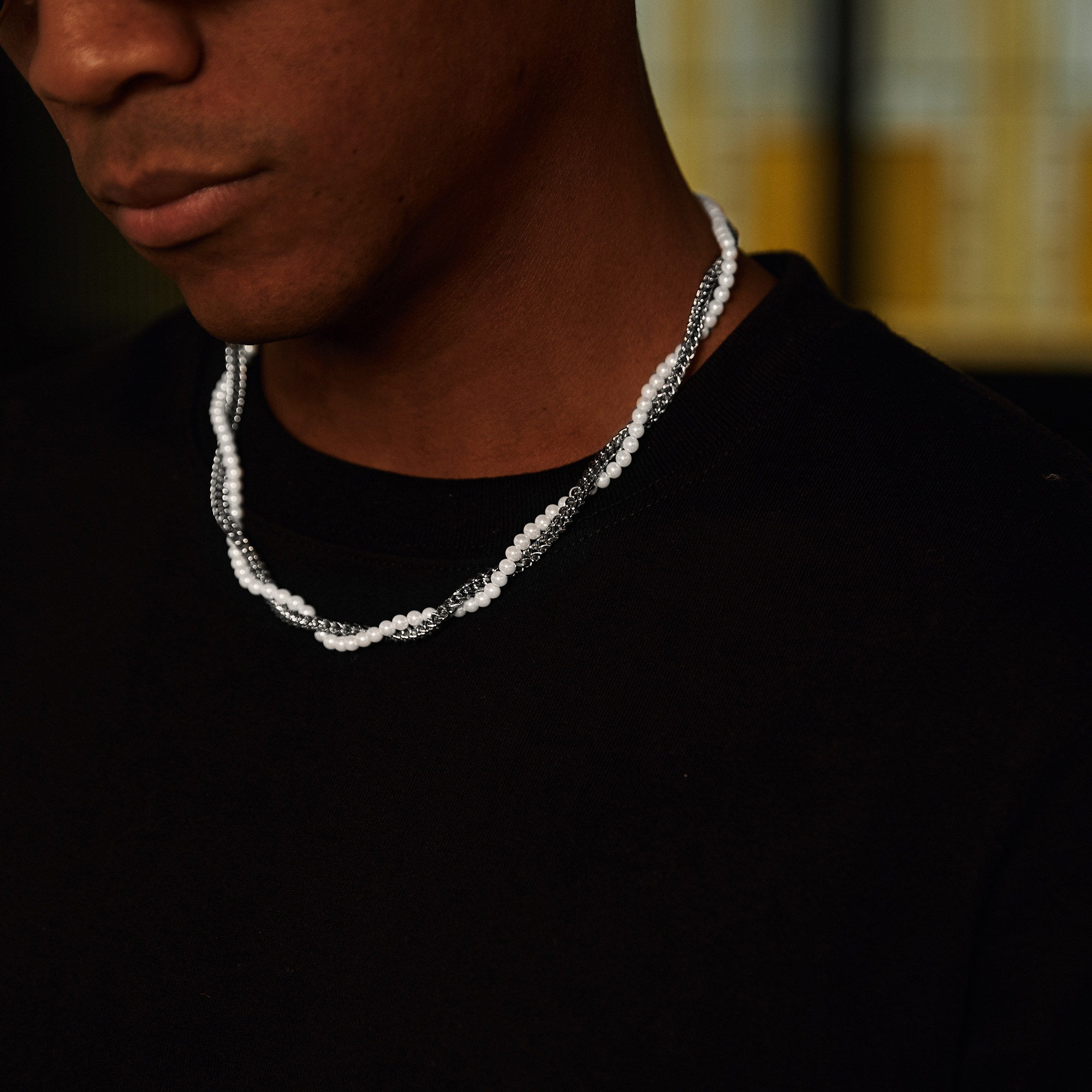 glacierboy新款欧美街头嘻哈珍珠缠绕法国项链男女项链