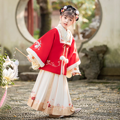 女童汉服冬季古装国风明制冬装小女孩超仙古风保暖套装原创唐装