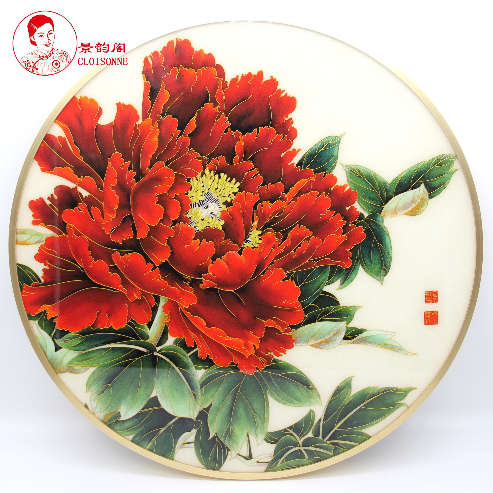 《富贵牡丹》景泰蓝掐丝珐琅画材料包 非物质文化遗产diy手工