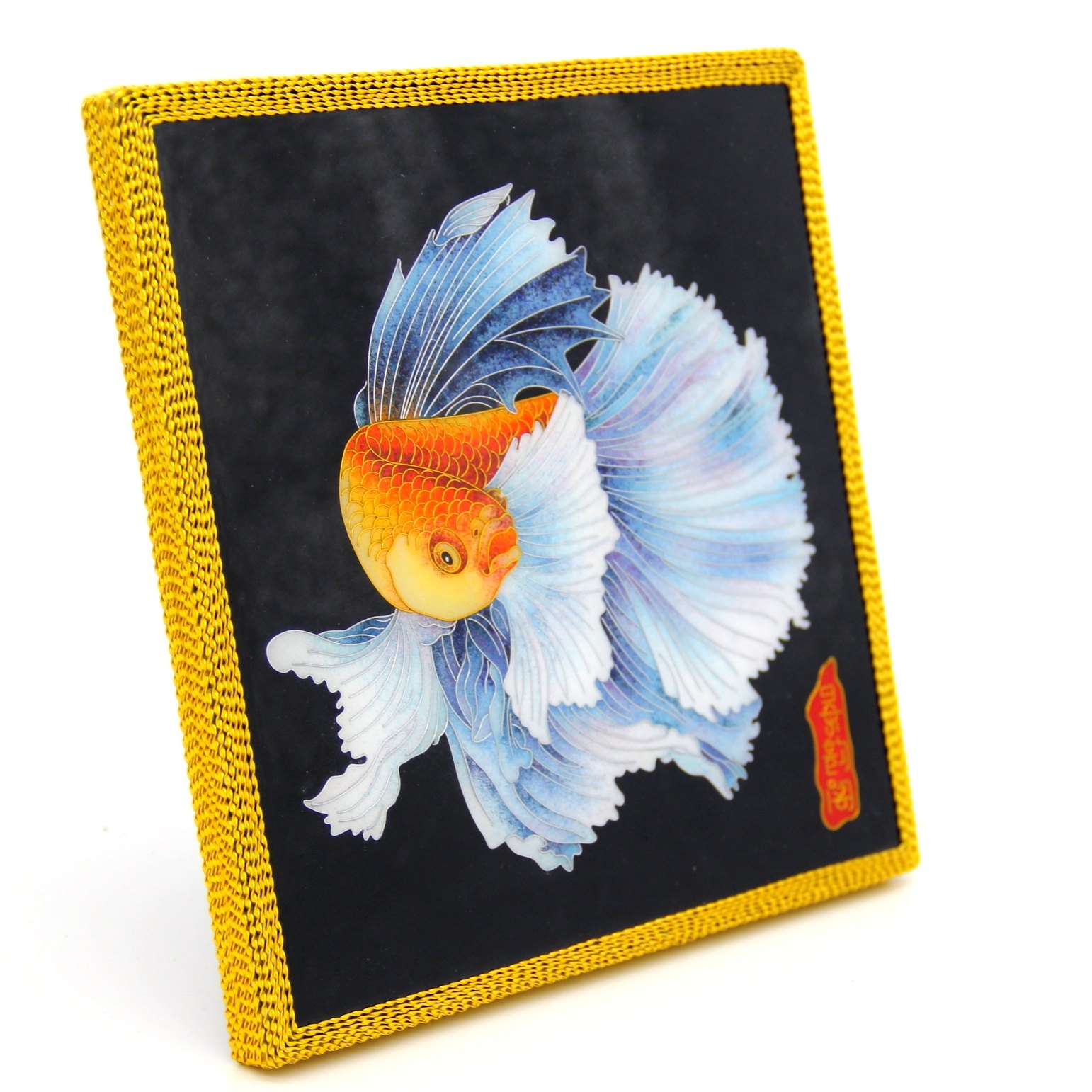 《风水鱼》景泰蓝掐丝珐琅画材料包 金丝沙画diy手工