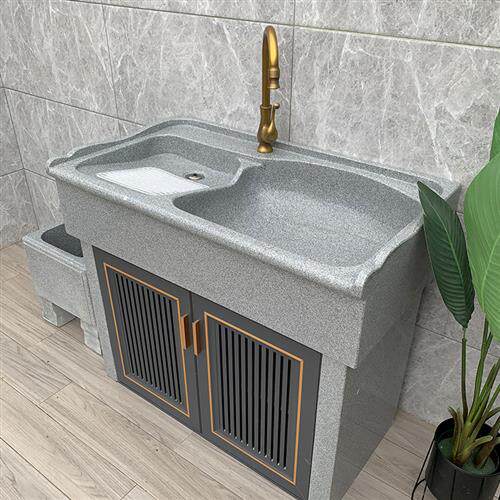 天然大理石洗衣池带搓衣一体户外庭院水槽阳台盆,台一体成型式台盆