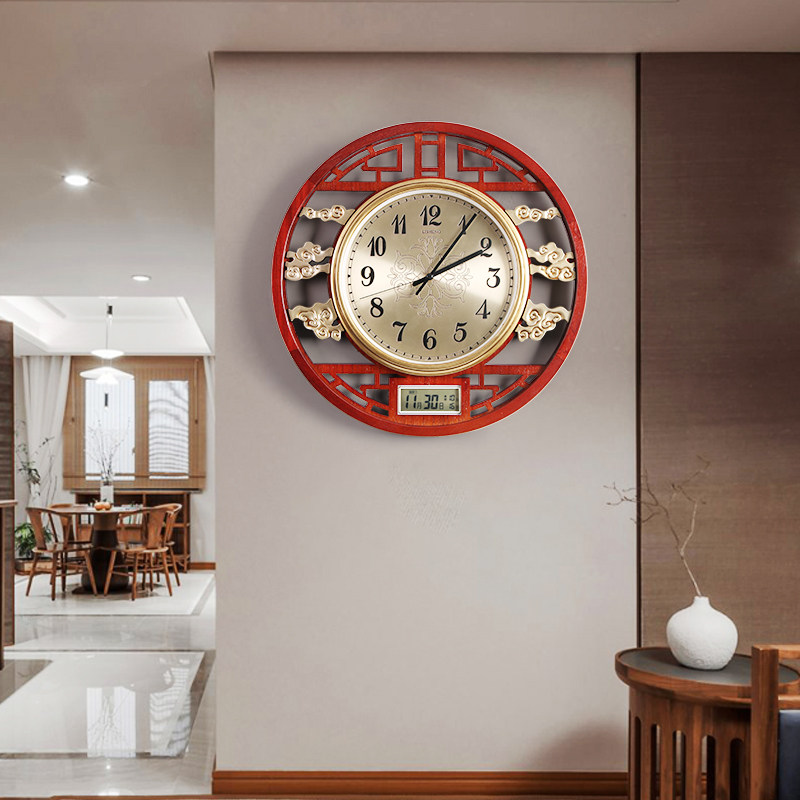 客厅中国时钟创意石英钟万年历大气国风家用挂钟挂钟