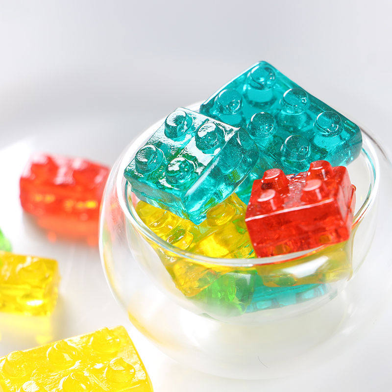 包邮阿麦斯4d积木果汁软糖水果味橡皮糖28g袋食玩diy儿童零食特