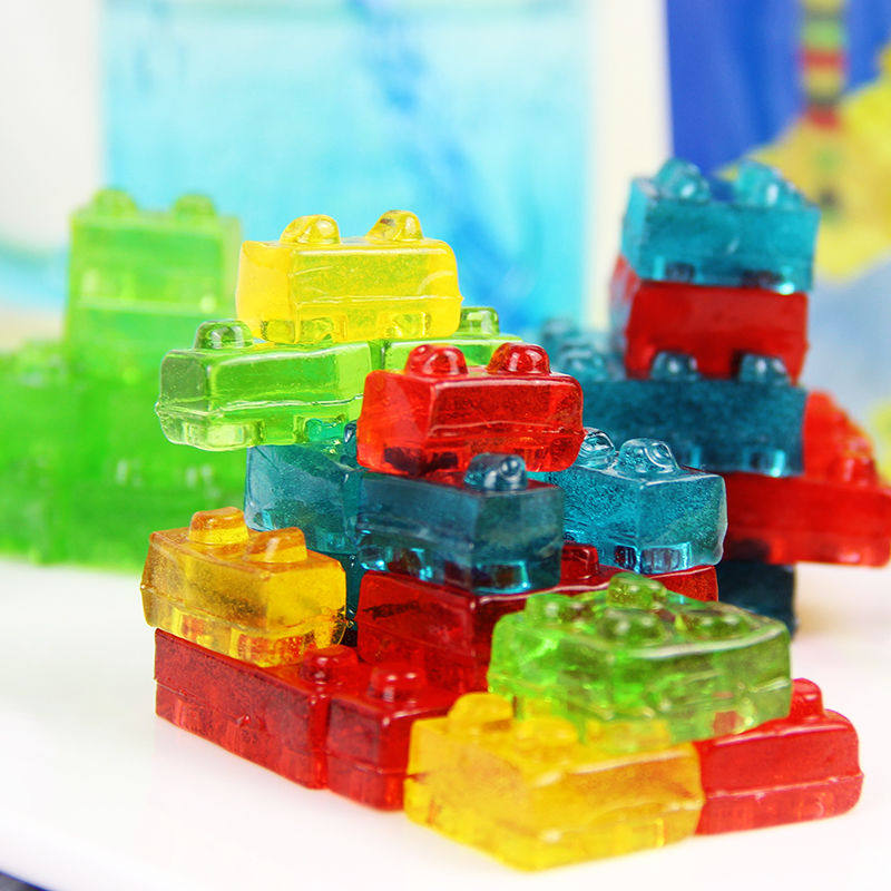 包邮阿麦斯4d积木果汁软糖水果味橡皮糖28g袋食玩diy儿童零食特