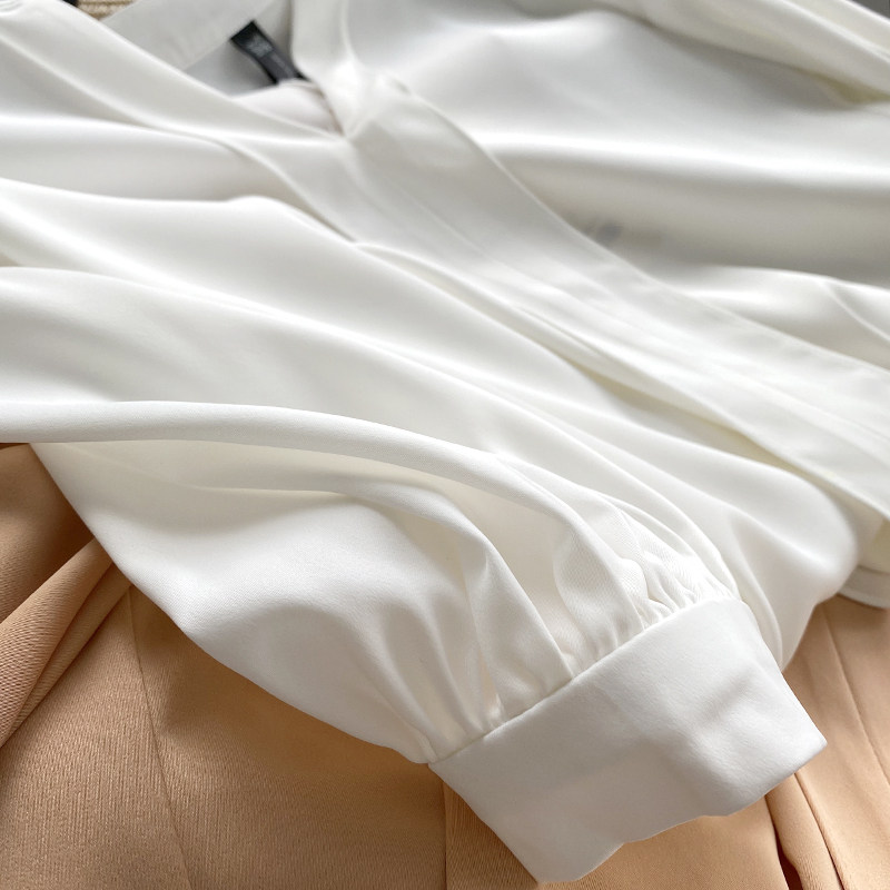 晴天街-我的省钱街 女装 ffzvc030阿神 优雅,通勤 小v领宽松休闲气质