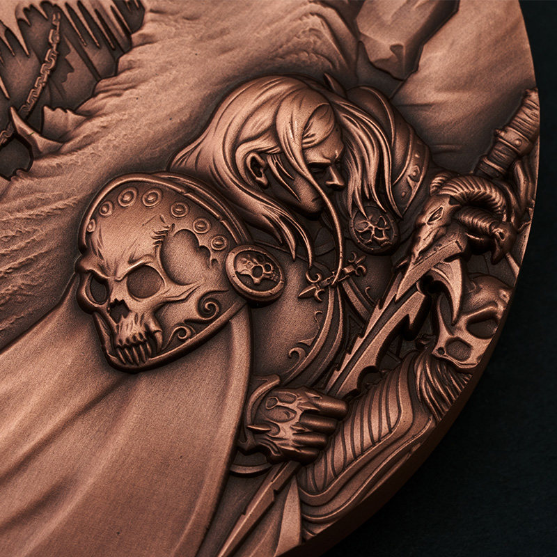 预售blizzard暴雪官方游戏周边魔兽世界巫妖王史诗纪念铜章