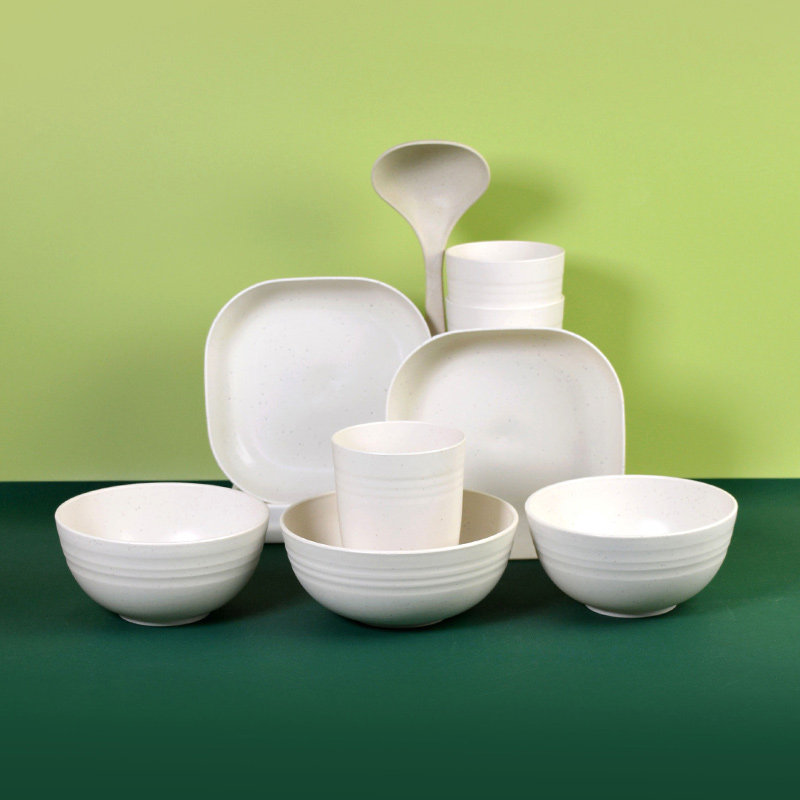 一次性餐具麦秸秸秆加厚可降降解碗筷杯碟勺菜盘一次性餐盒