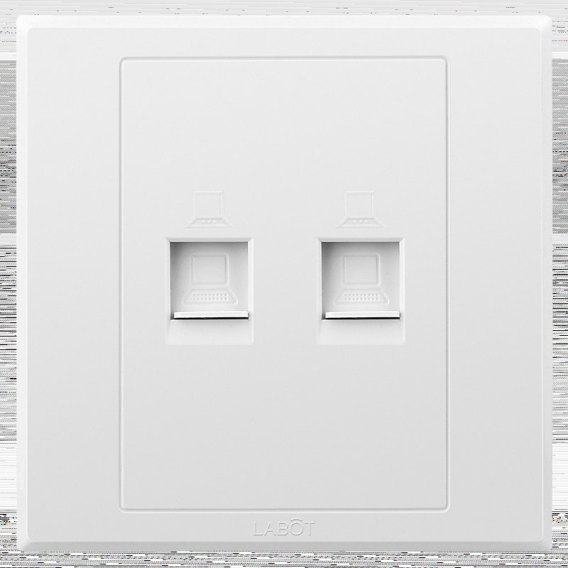 插座暗装双电脑白色网络面板双口网线二位网口电脑插座