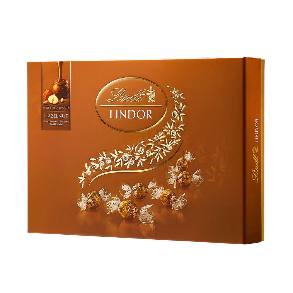 lindt瑞士莲软心榛牛奶巧克力14粒礼盒168g七夕夹心巧克力