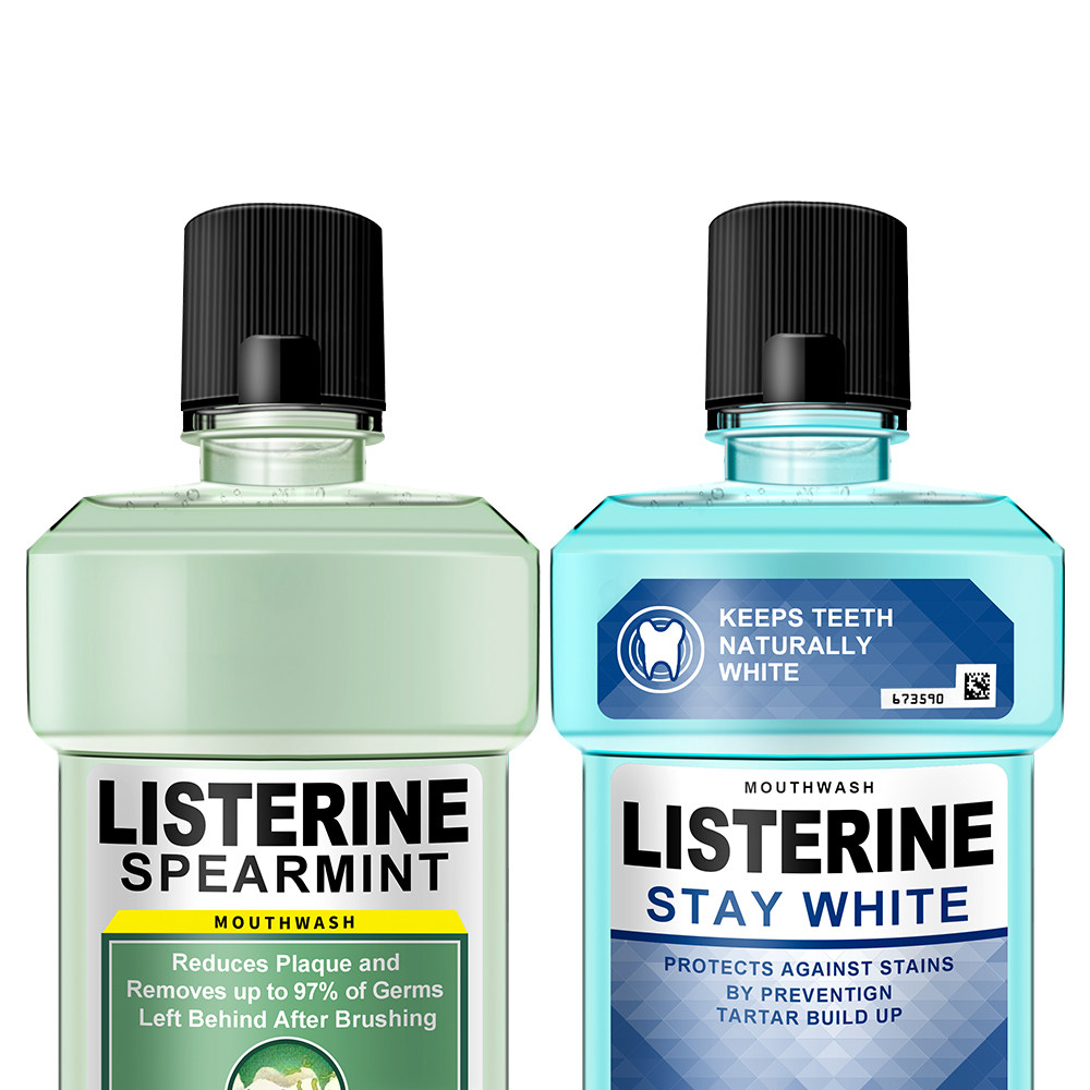 李施德林listerine白牙薄荷漱口口水250ml清新美白清洁漱口水