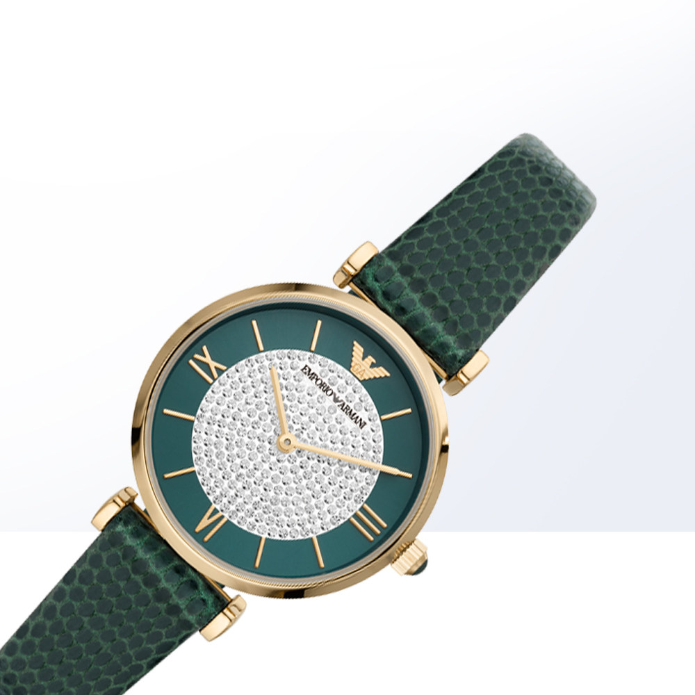 自营armani阿玛尼小绿满天星手表轻奢小众ar11403礼物欧美腕表