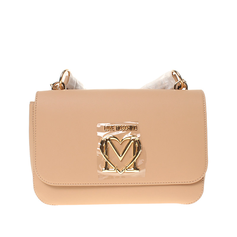 卡其色两用女士人造革pu新卡自营莫斯奇诺moschino中古通用款女包