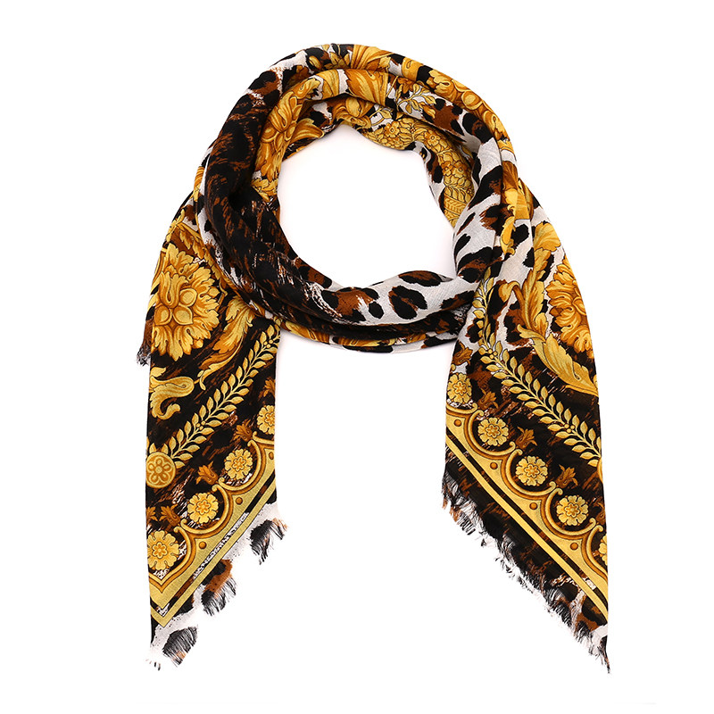 自营versace范思哲男士羊毛羊绒桑蚕蚕丝围巾大方围巾