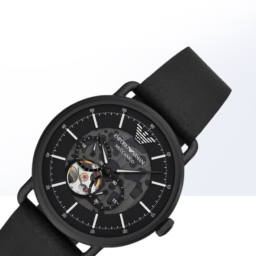 自营阿玛尼ea手表男款黑武士潮流镂空全自动机械欧美腕表