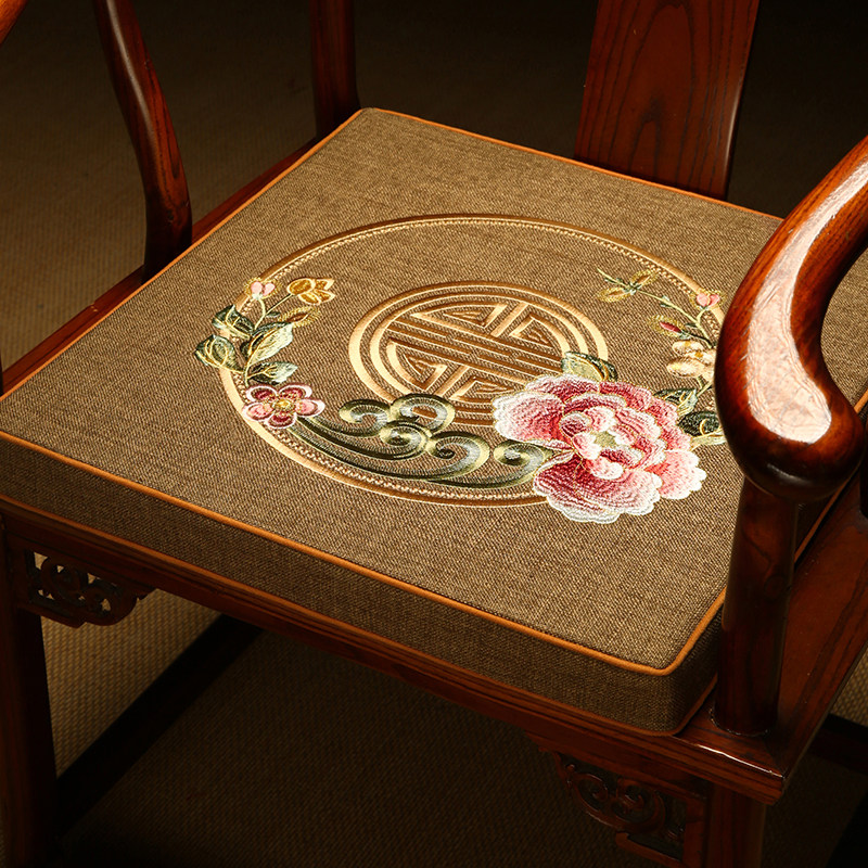 中式圈椅坐垫乳胶胶垫茶椅木椅太师椅官帽椅带椅垫