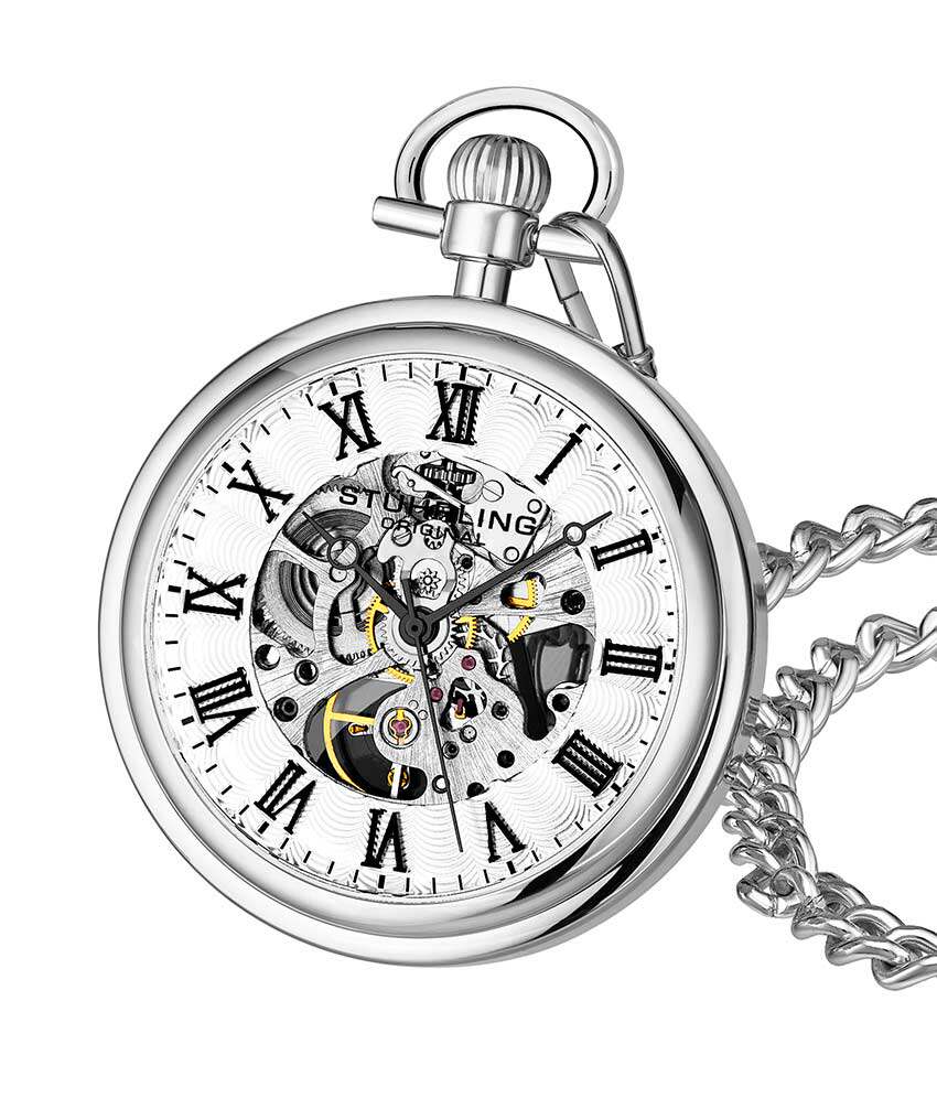 stuhrling施图灵47mm镂空进口复古手动机械怀表男女