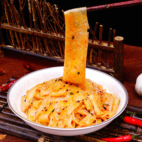 阿宽红油面皮105g*20袋 整箱四川特产拌面宽泡面皮方便面批发凉皮